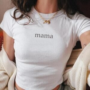Mama Y2K Baby Tee First Mothers Day Shirt